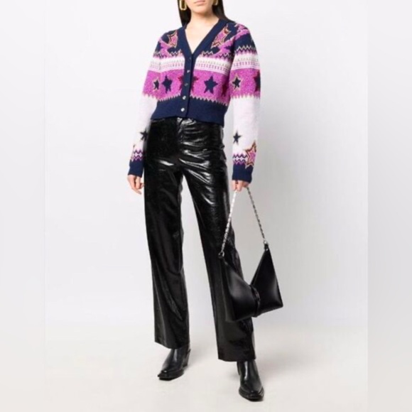 Paco Rabanne Multicolor Metallic Stardust Knit Cropped Cardigan Size XS - Picture 1 of 10